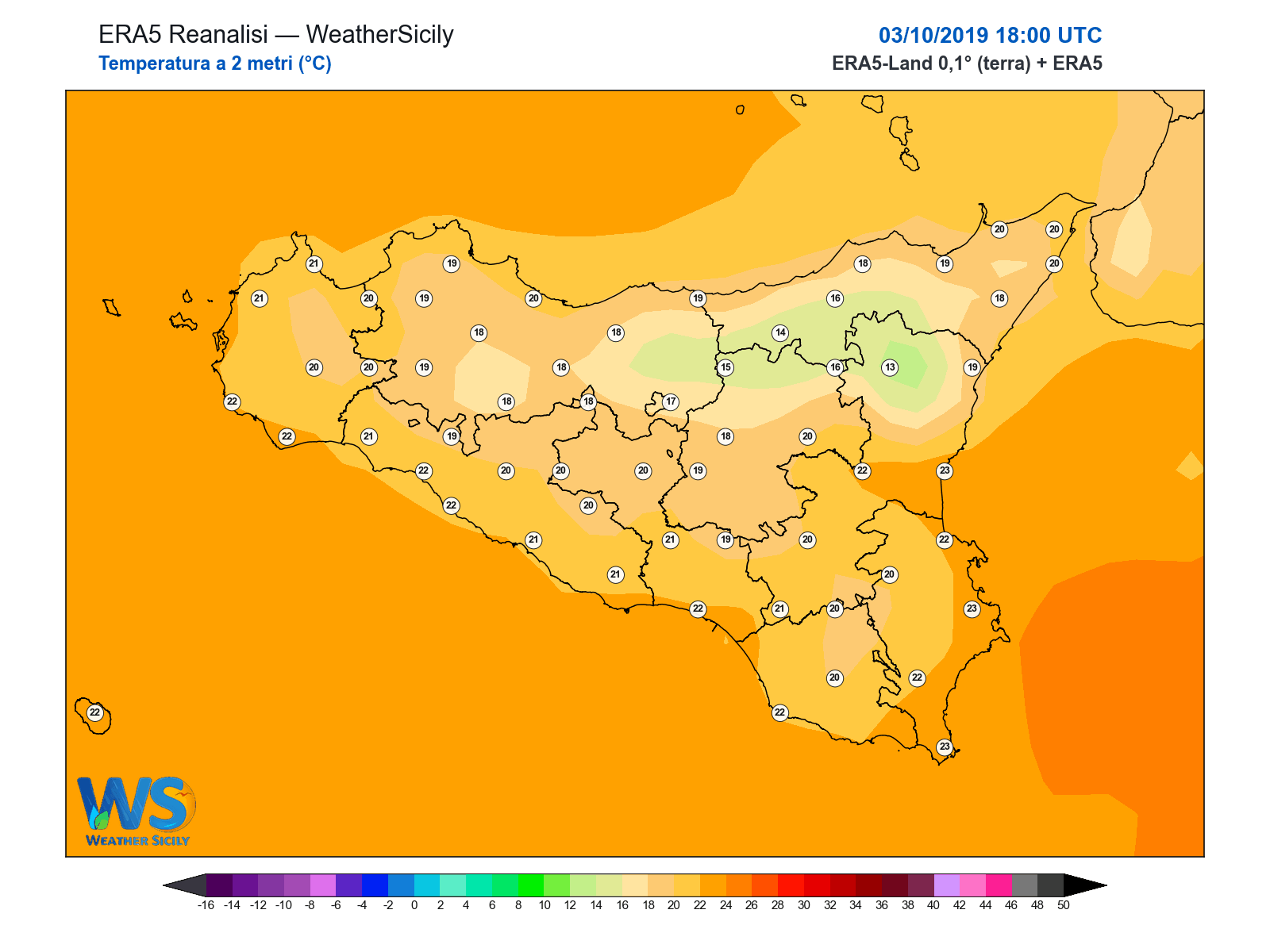 Temperatura a 2 metri · 2019100318