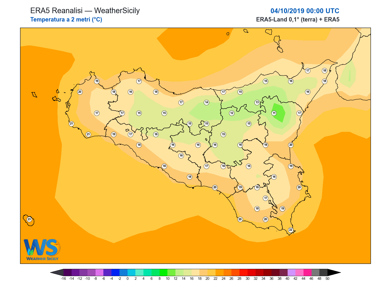 Temperatura a 2 metri · 2019100400