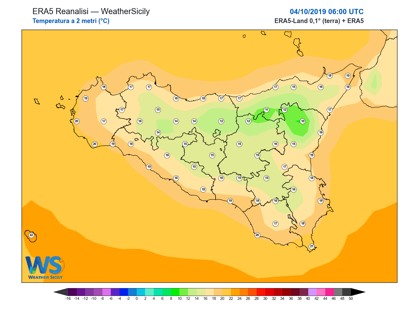 Temperatura a 2 metri · 2019100406