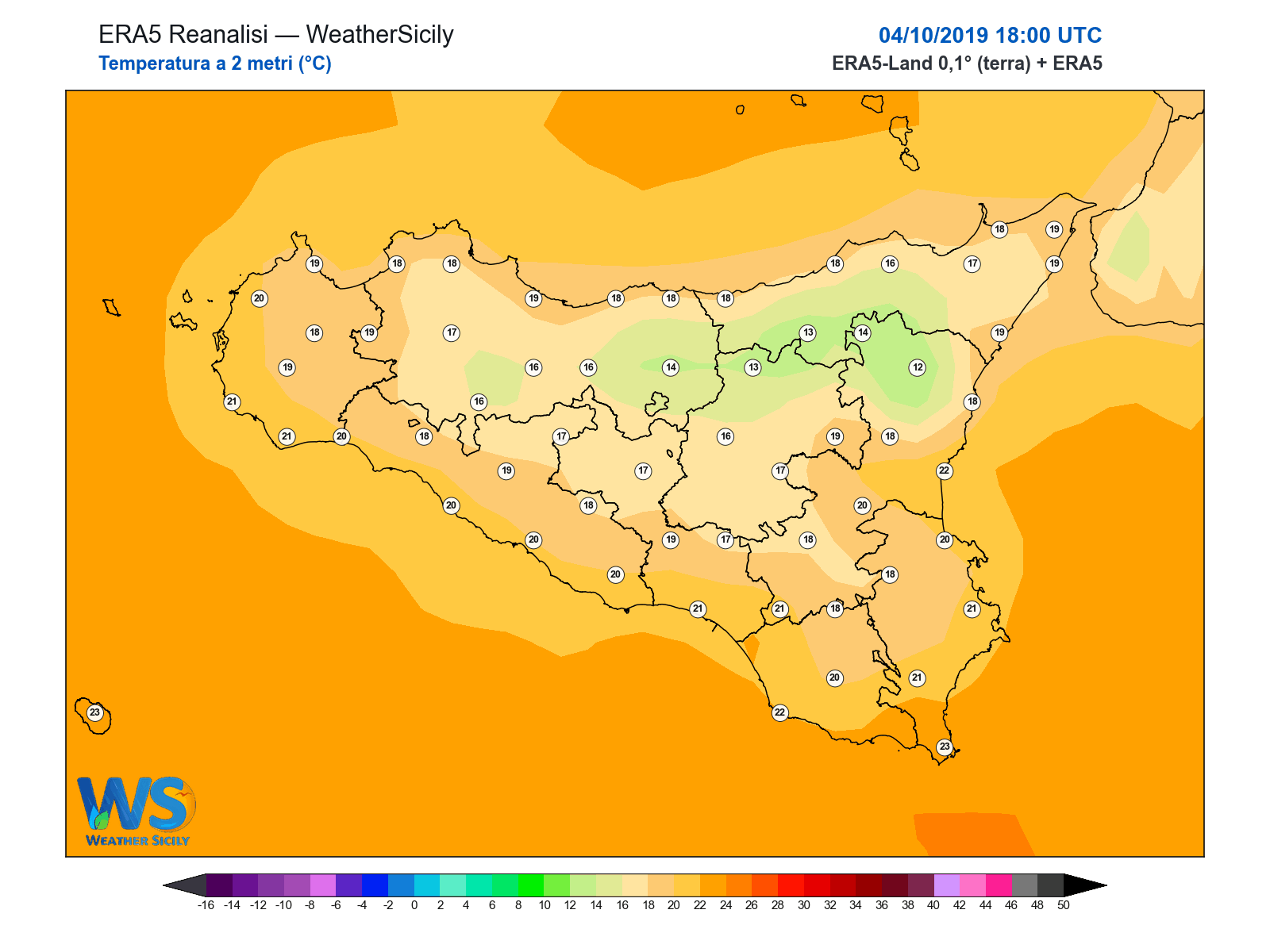 Temperatura a 2 metri · 2019100418