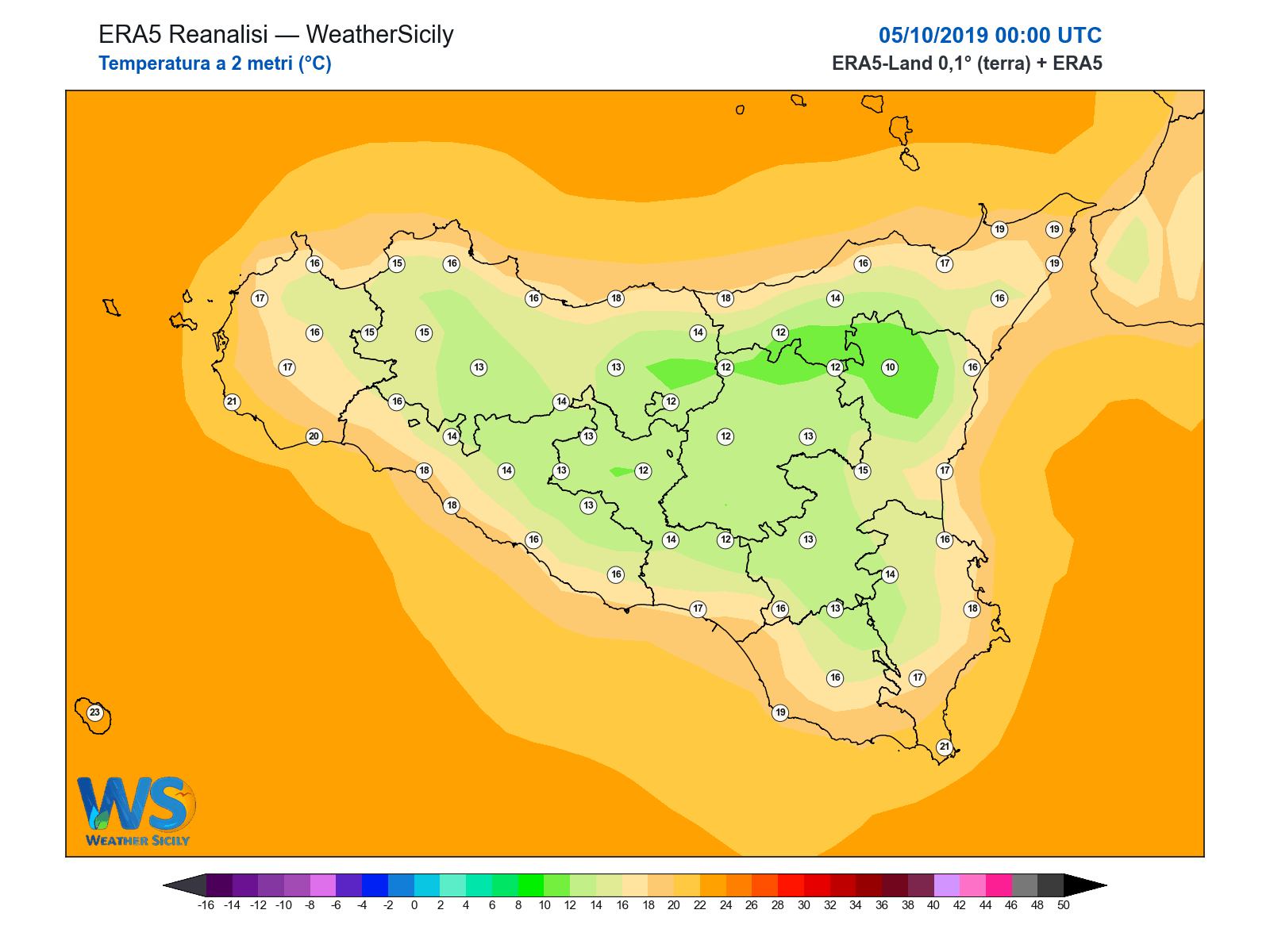 Temperatura a 2 metri · 2019100500
