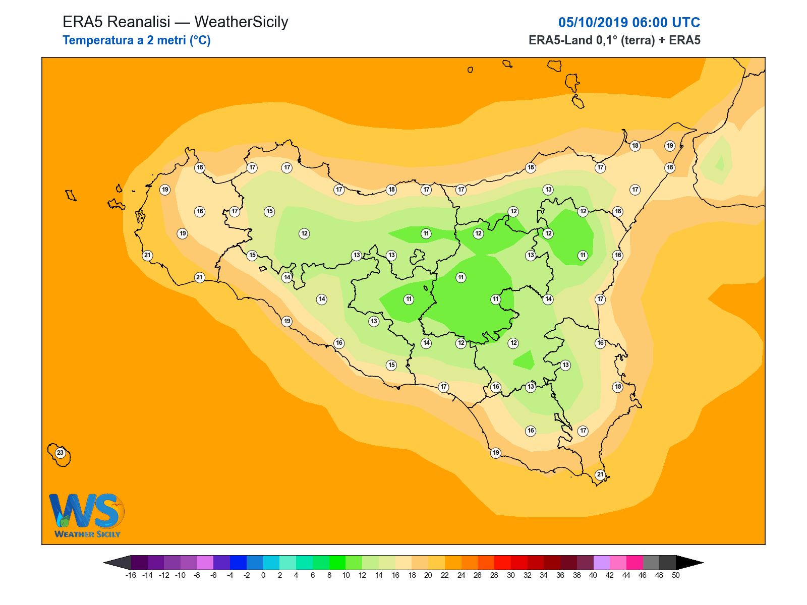 Temperatura a 2 metri · 2019100506