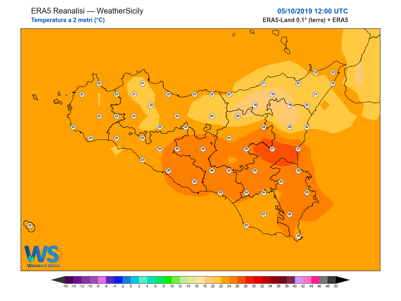 Temperatura a 2 metri · 2019100512