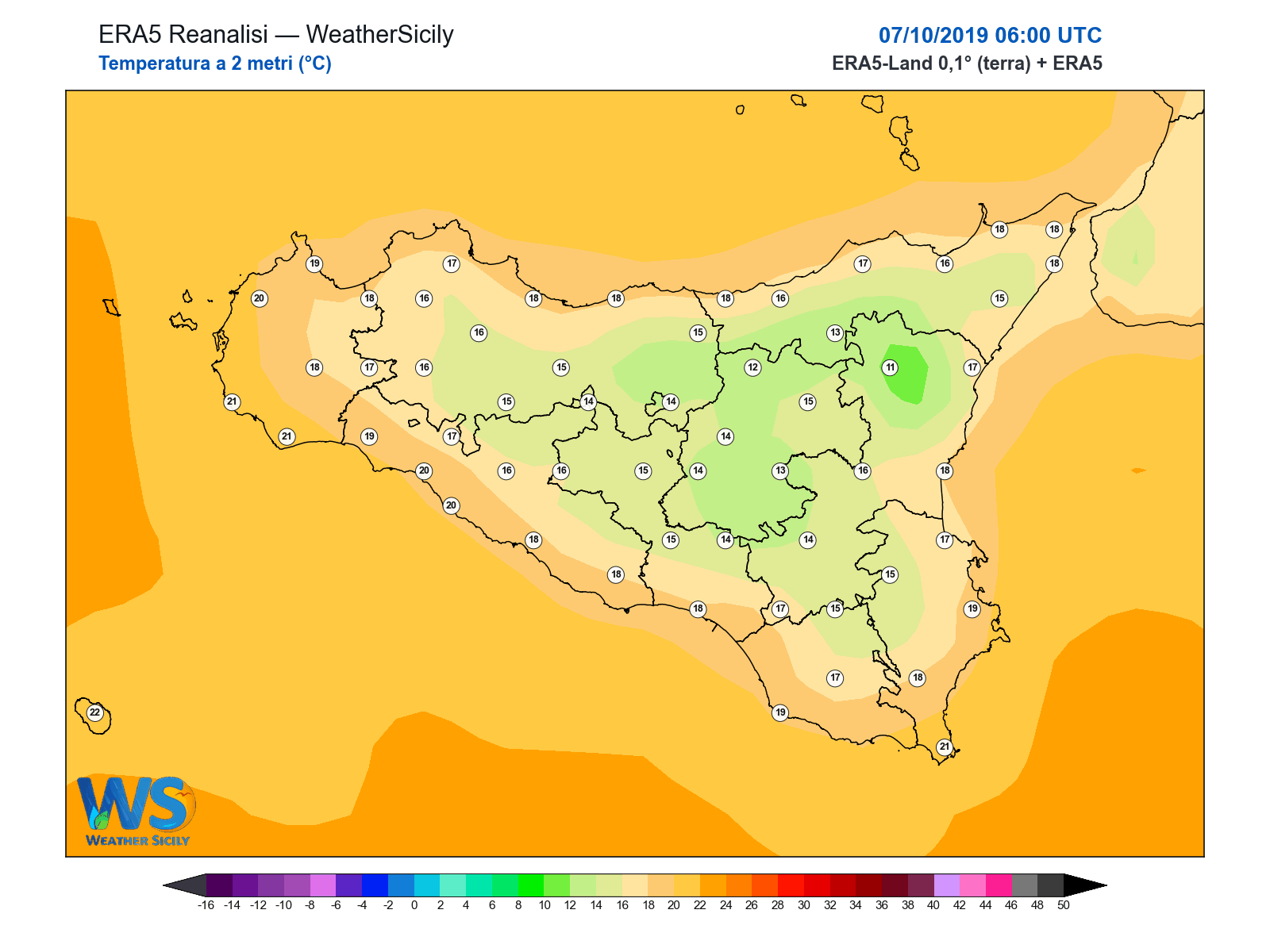 Temperatura a 2 metri · 2019100706