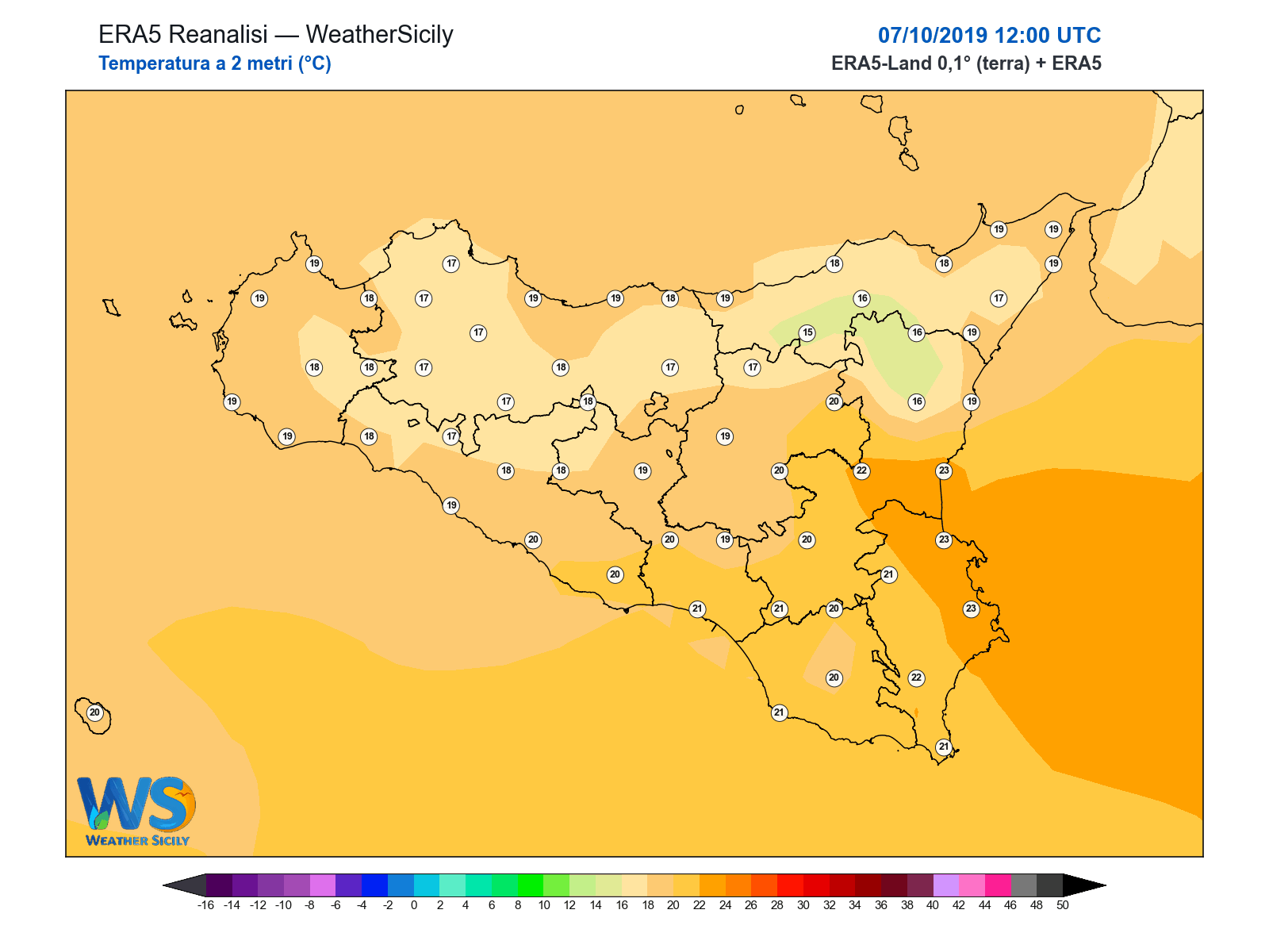 Temperatura a 2 metri · 2019100712