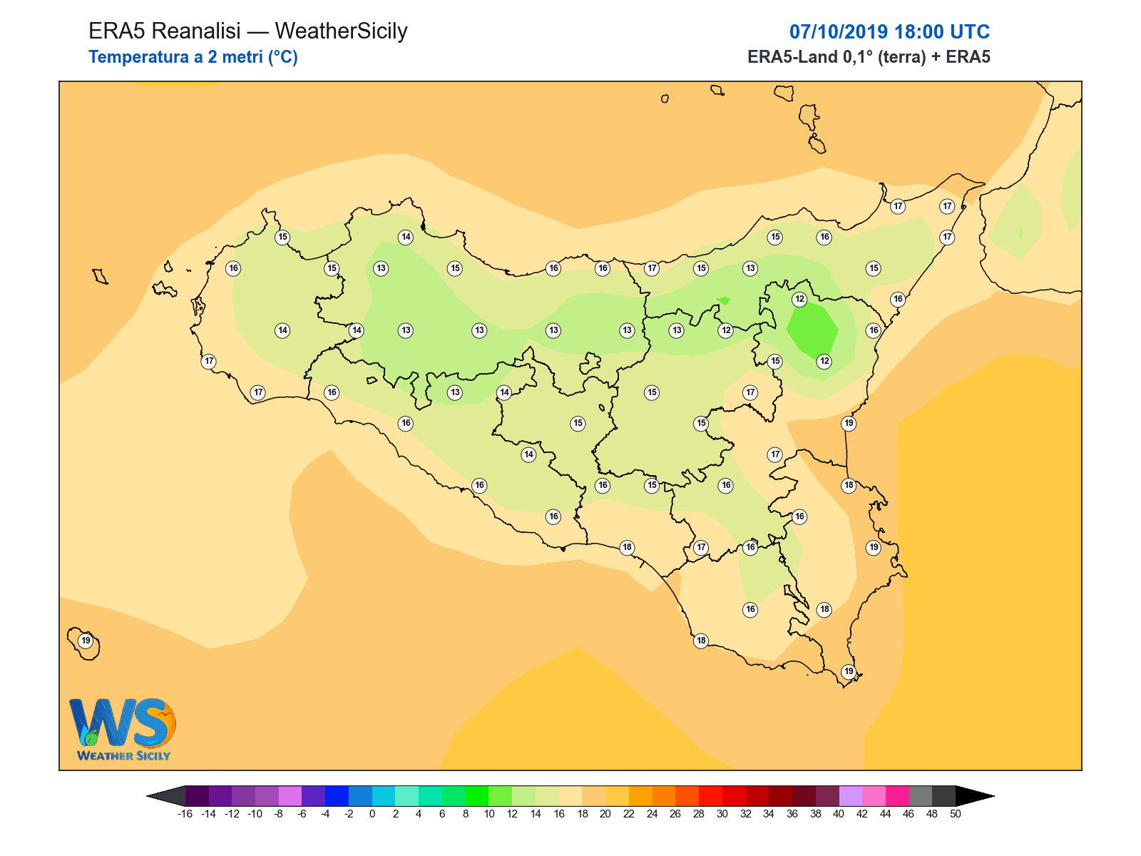Temperatura a 2 metri · 2019100718
