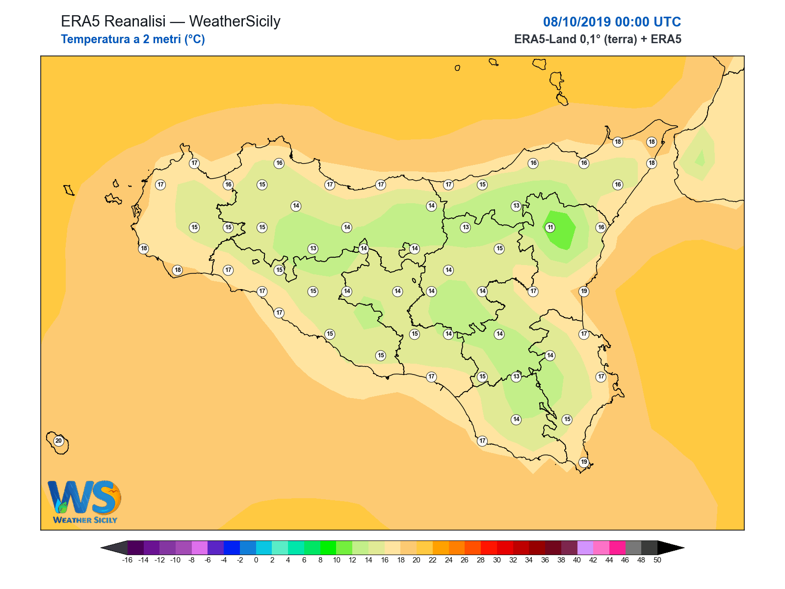 Temperatura a 2 metri · 2019100800