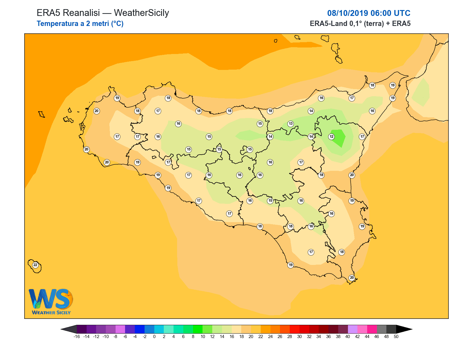 Temperatura a 2 metri · 2019100806
