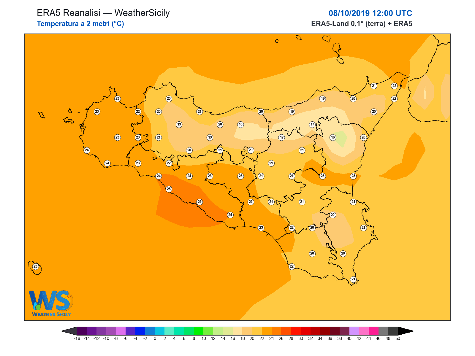 Temperatura a 2 metri · 2019100812