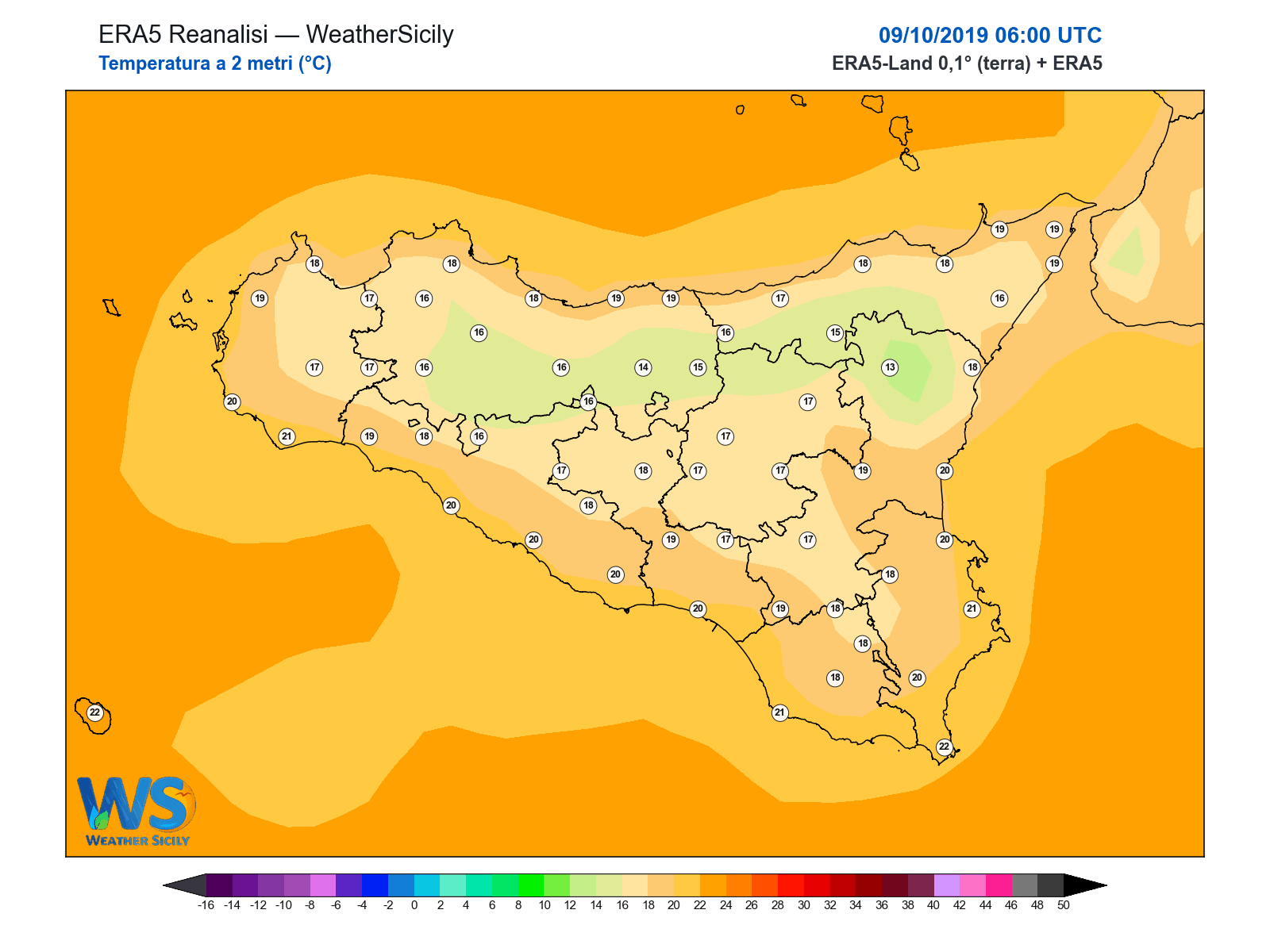 Temperatura a 2 metri · 2019100906