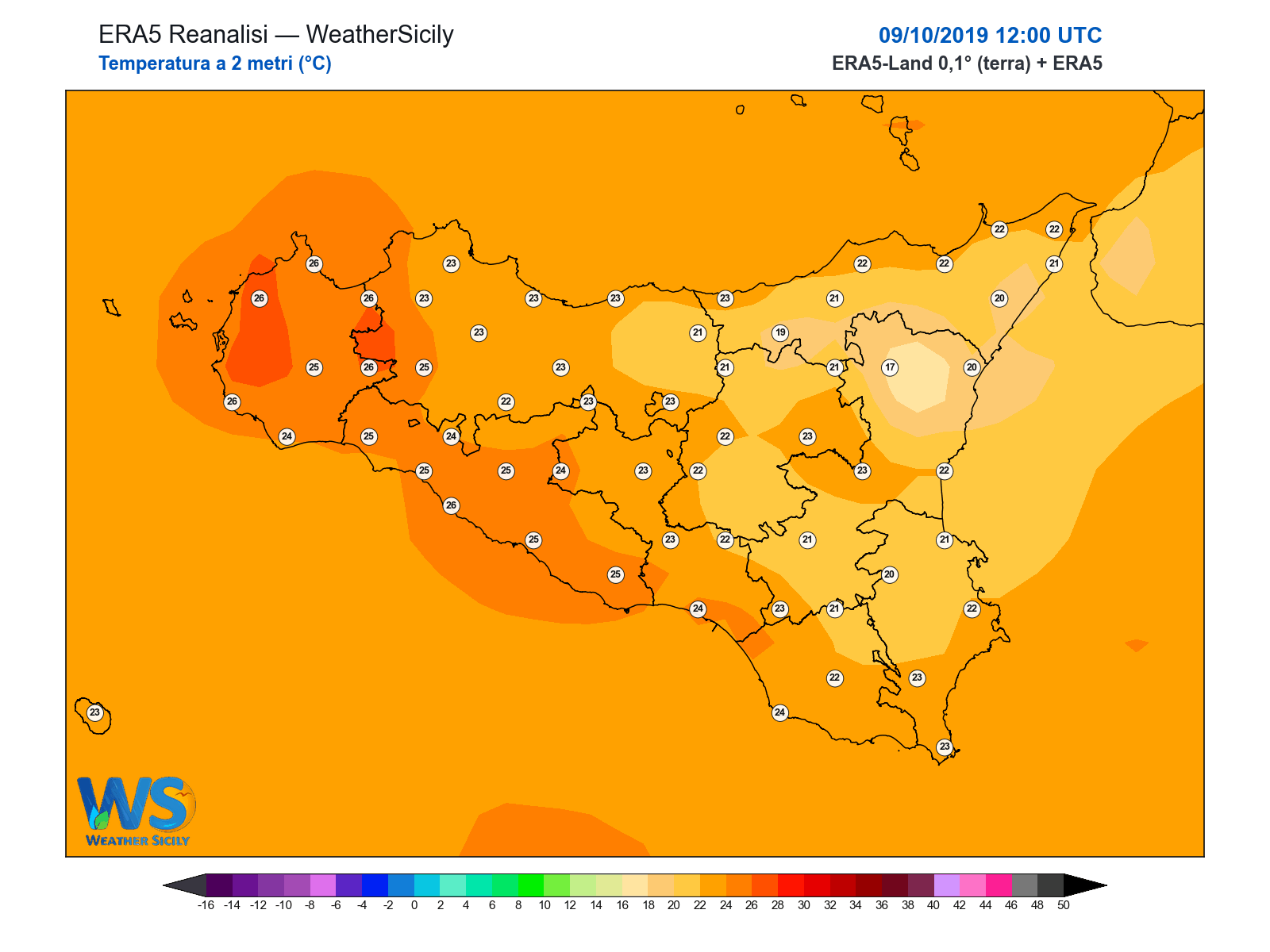 Temperatura a 2 metri · 2019100912