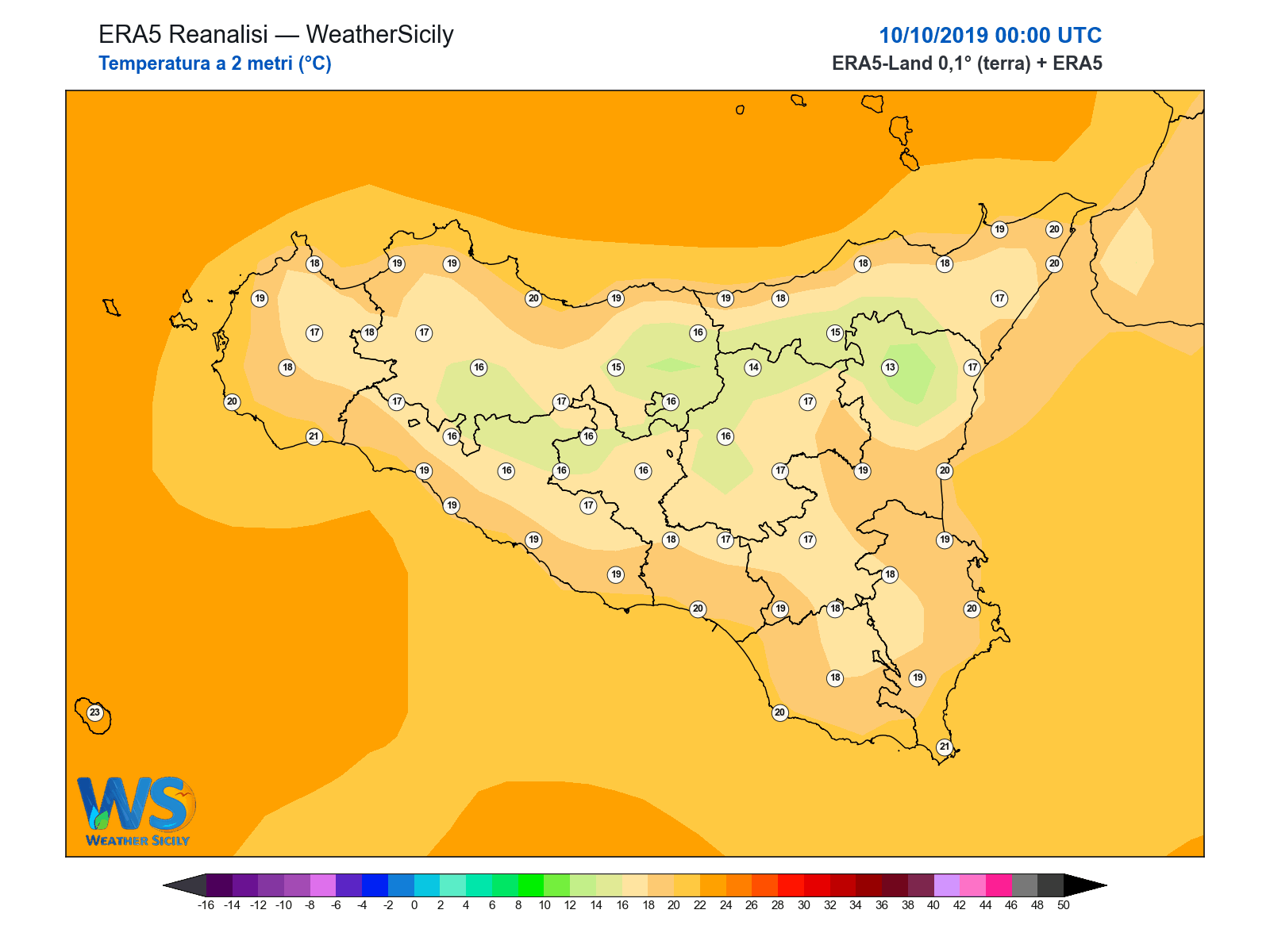 Temperatura a 2 metri · 2019101000