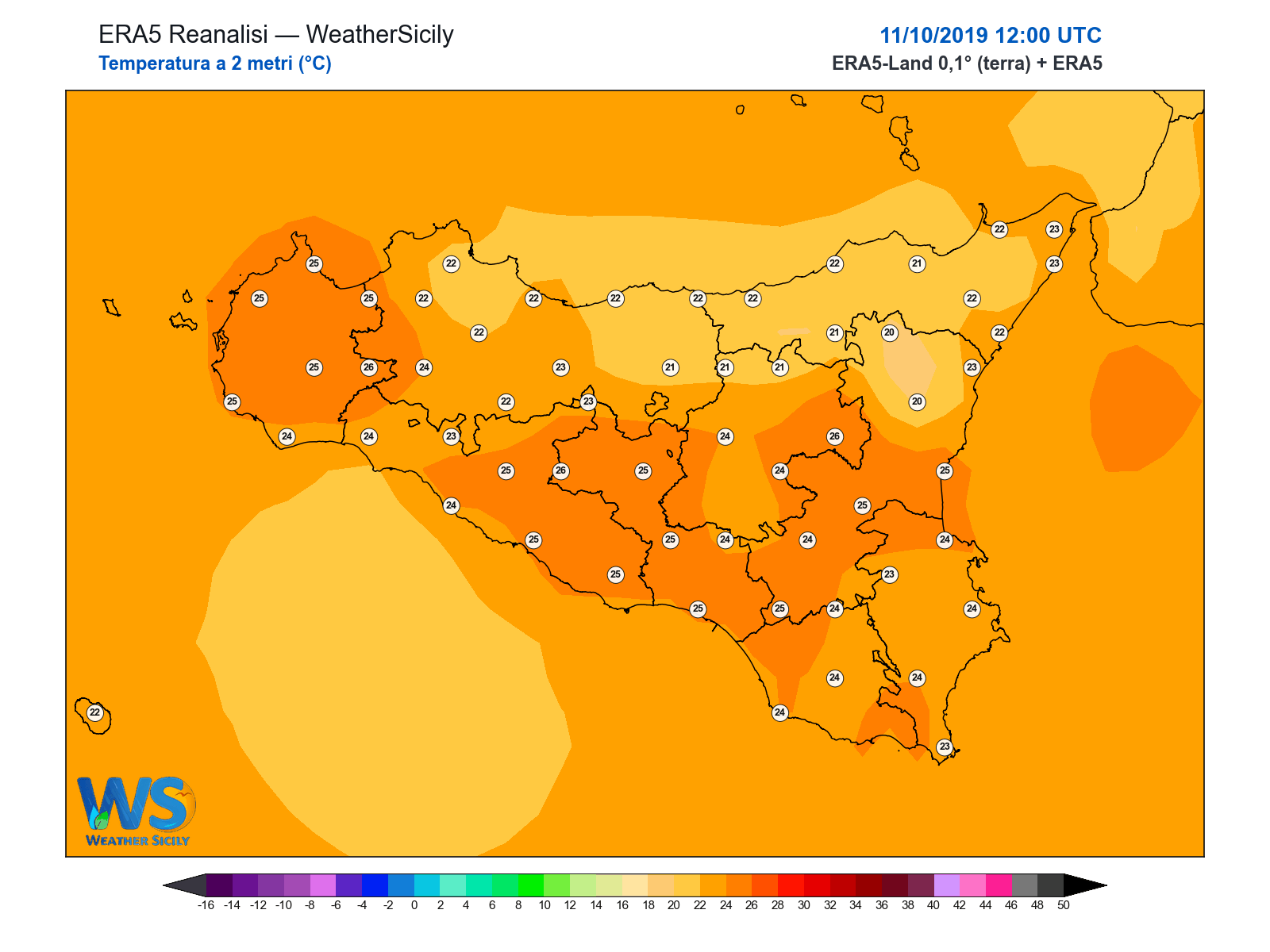 Temperatura a 2 metri · 2019101112