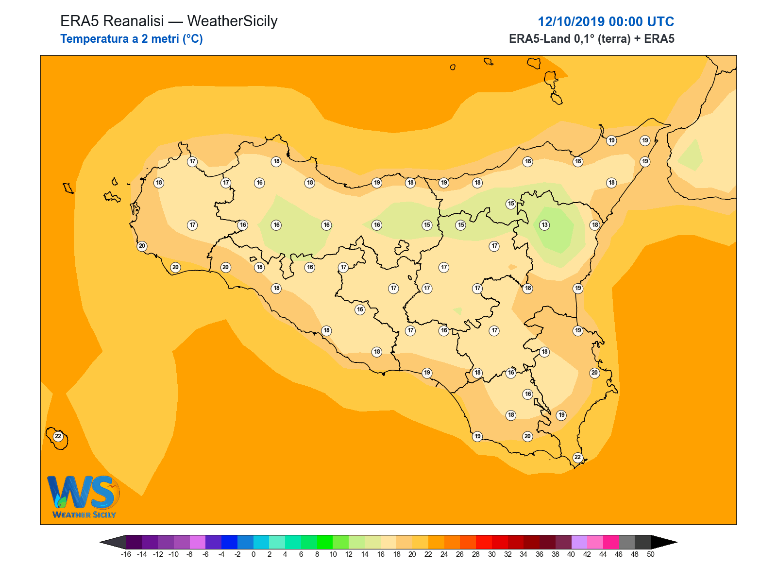 Temperatura a 2 metri · 2019101200