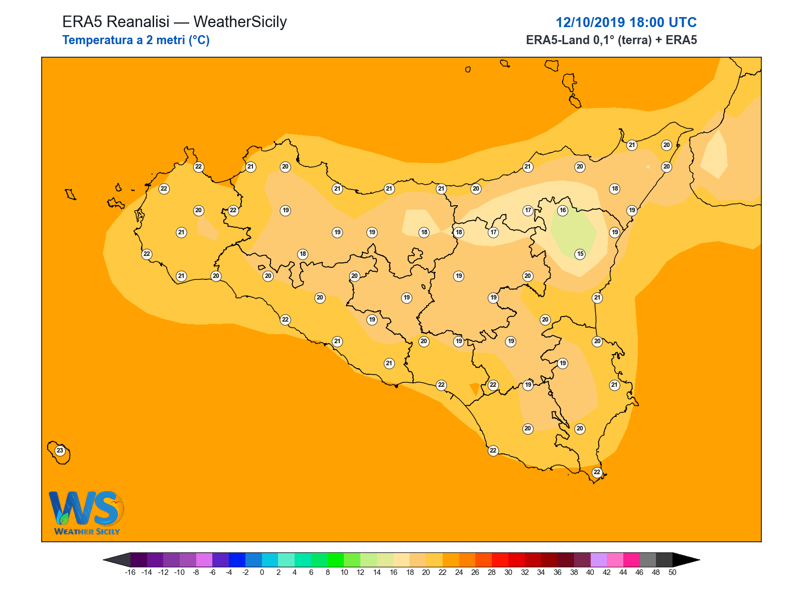 Temperatura a 2 metri · 2019101218