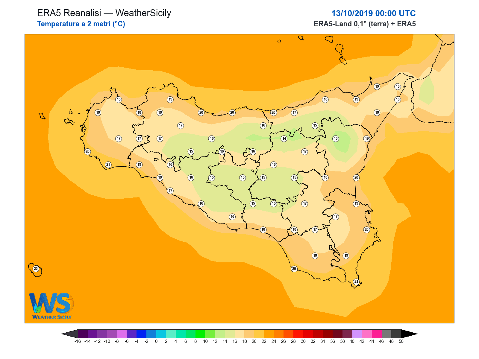 Temperatura a 2 metri · 2019101300