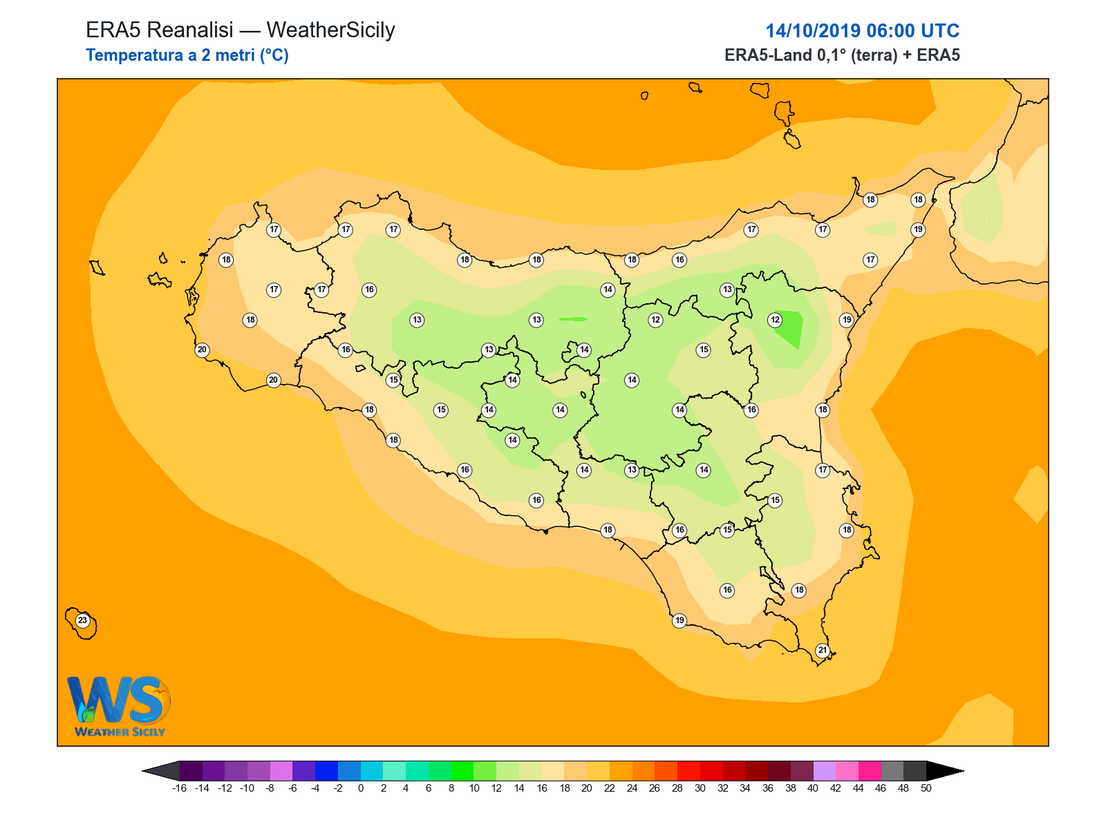 Temperatura a 2 metri · 2019101406