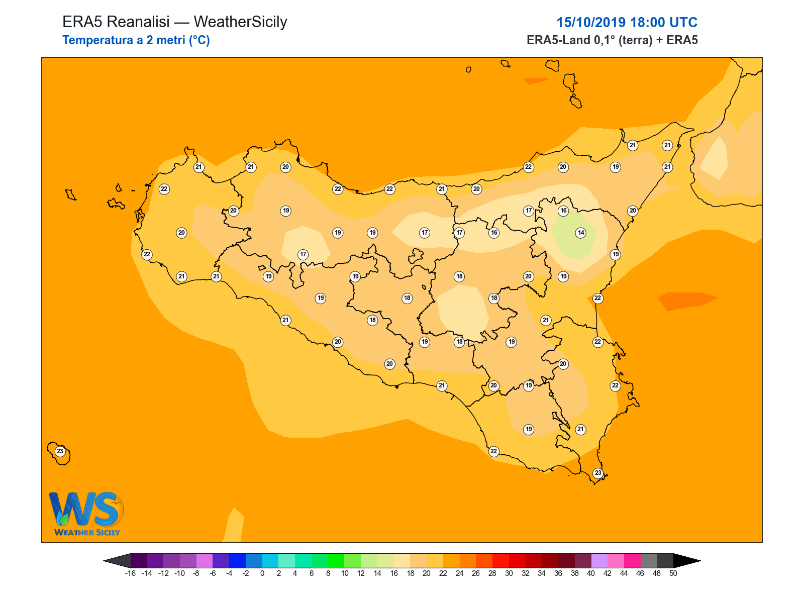 Temperatura a 2 metri · 2019101518