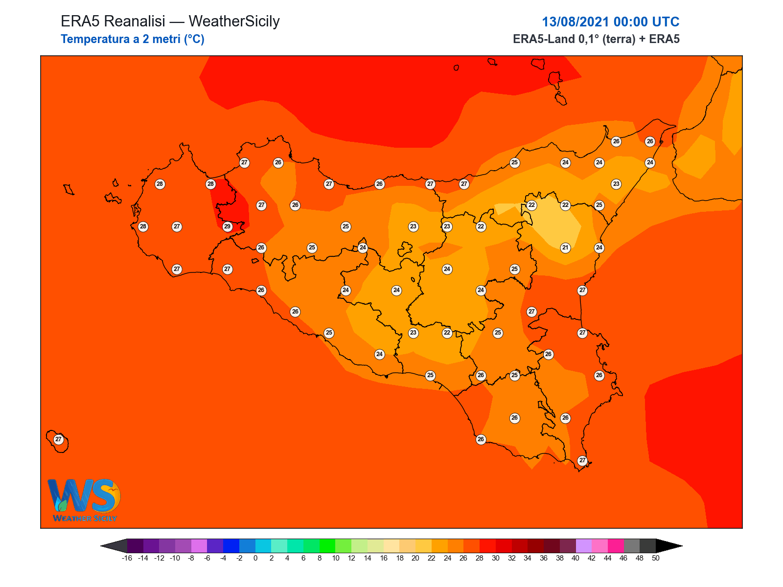 Temperatura a 2 metri · 2021081300