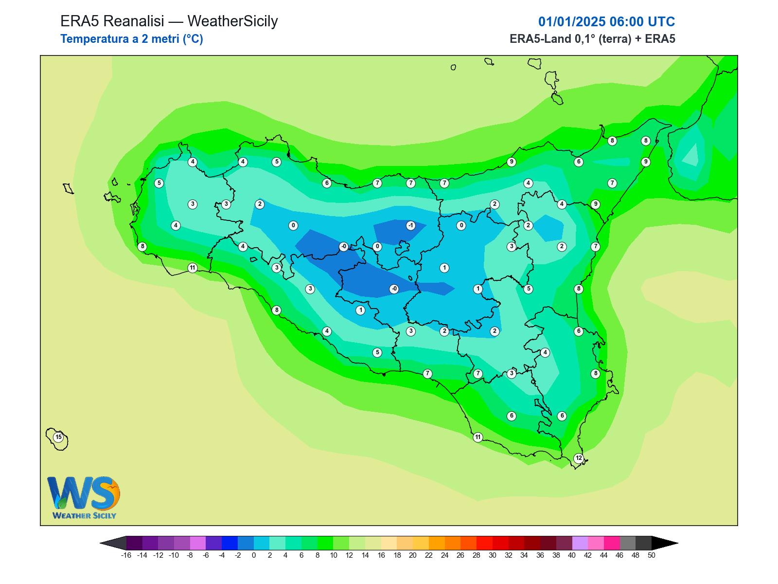 Temperatura a 2 metri · 2025010106