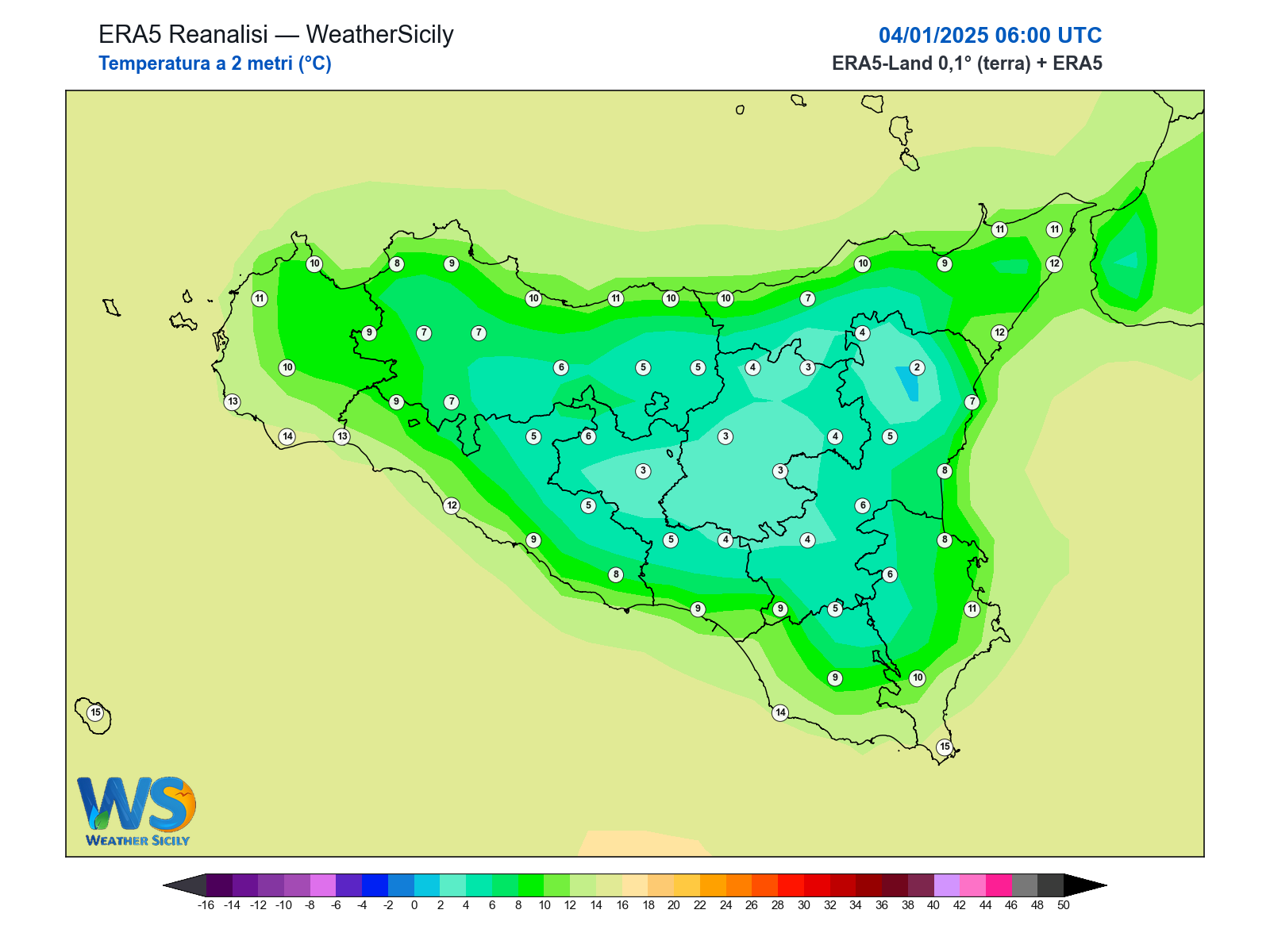 Temperatura a 2 metri · 2025010406
