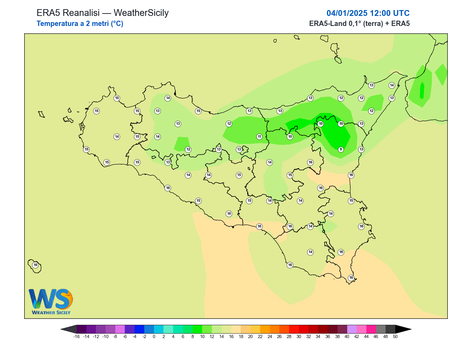 Temperatura a 2 metri · 2025010412