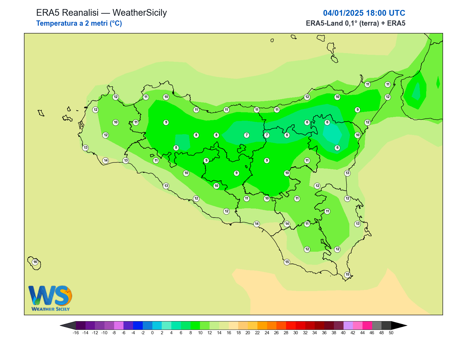 Temperatura a 2 metri · 2025010418