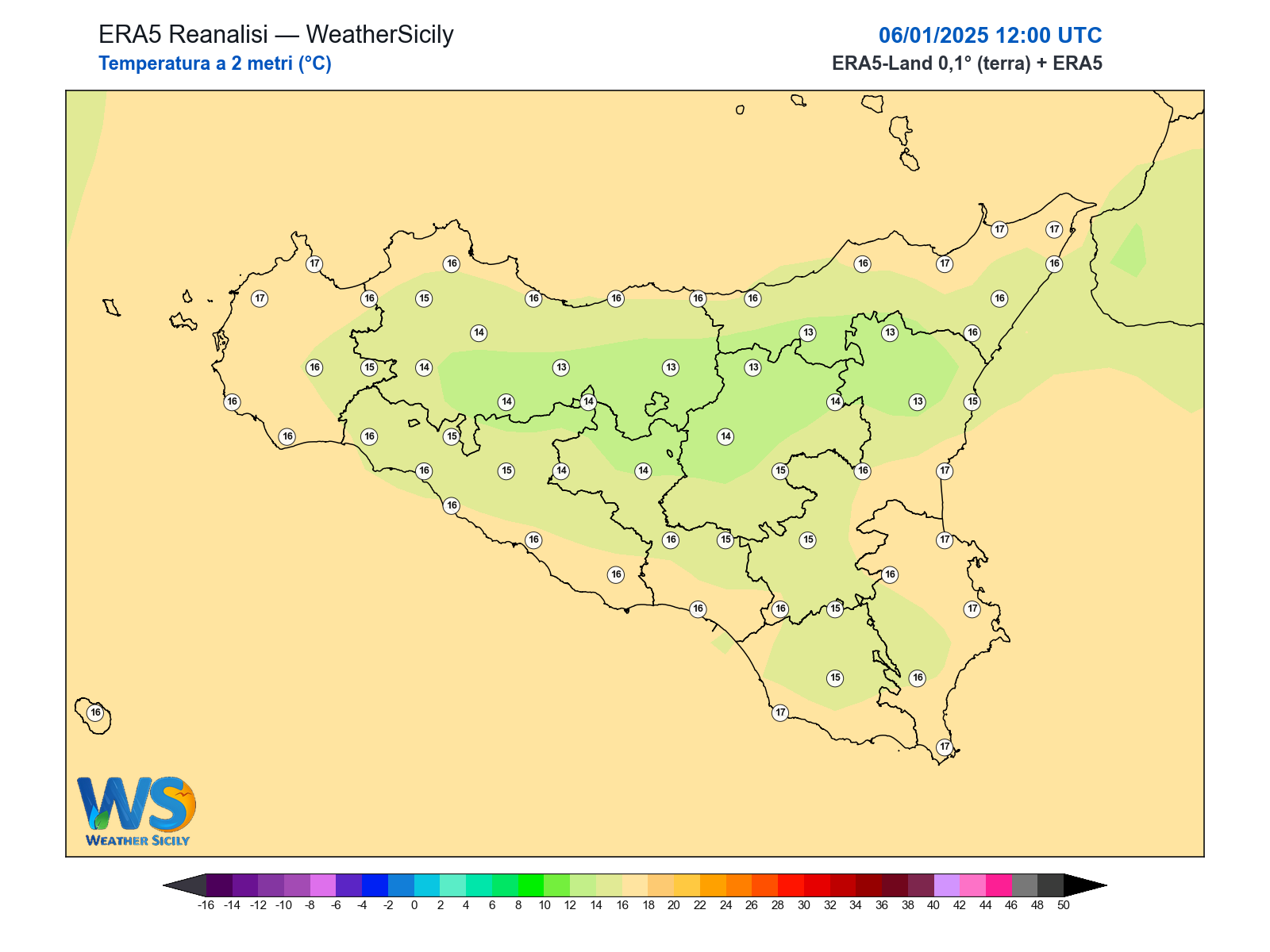 Temperatura a 2 metri · 2025010612