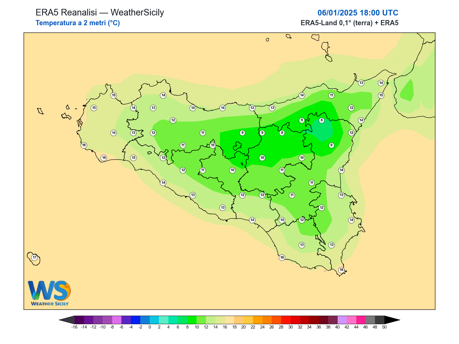Temperatura a 2 metri · 2025010618