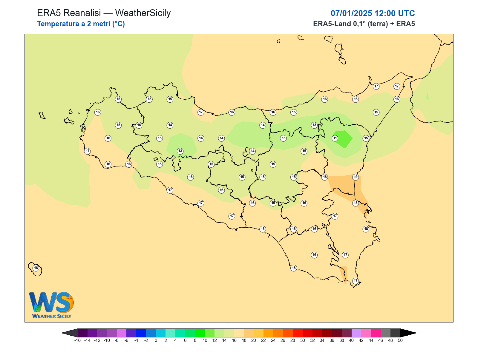 Temperatura a 2 metri · 2025010712