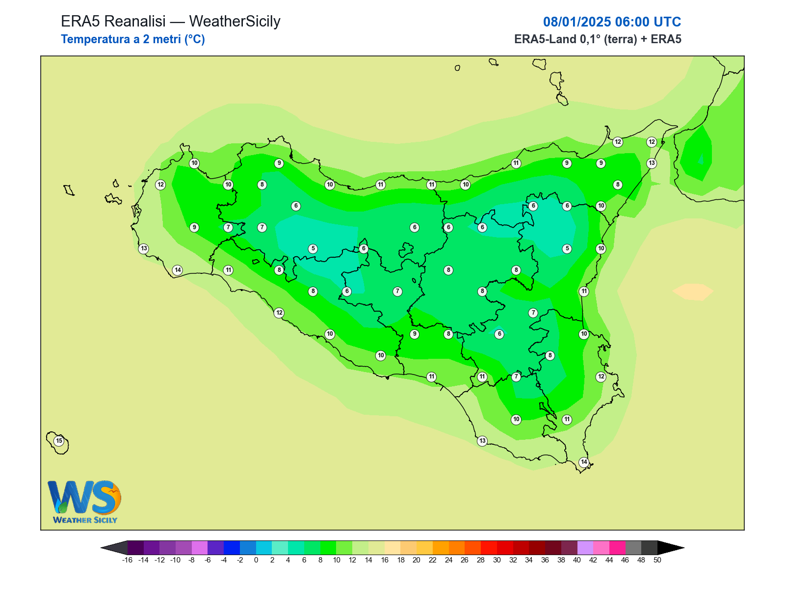 Temperatura a 2 metri · 2025010806