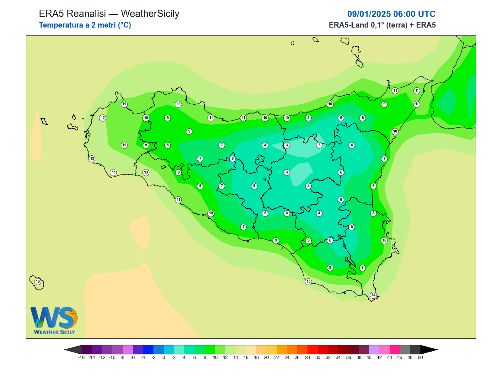 Temperatura a 2 metri · 2025010906