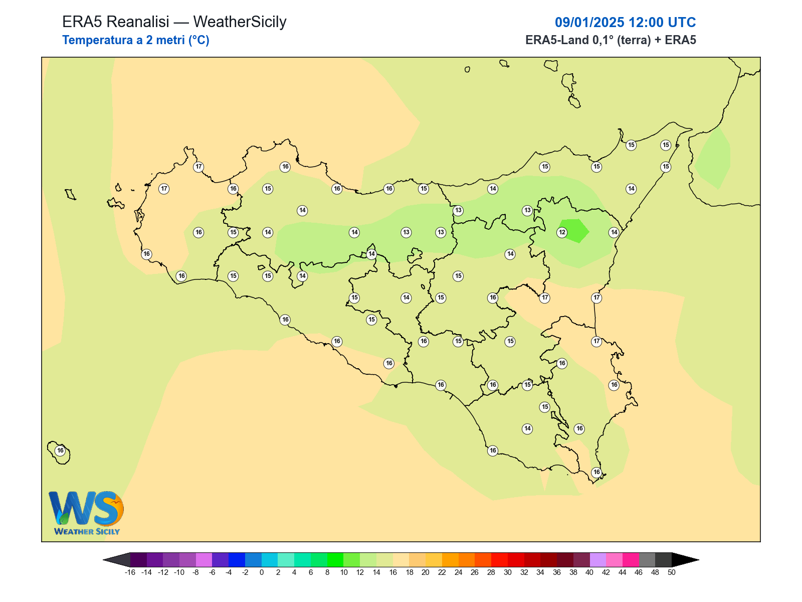 Temperatura a 2 metri · 2025010912