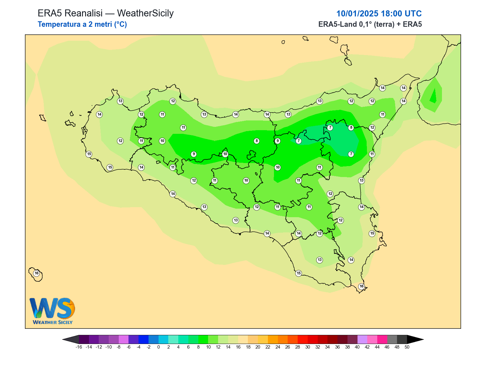 Temperatura a 2 metri · 2025011018