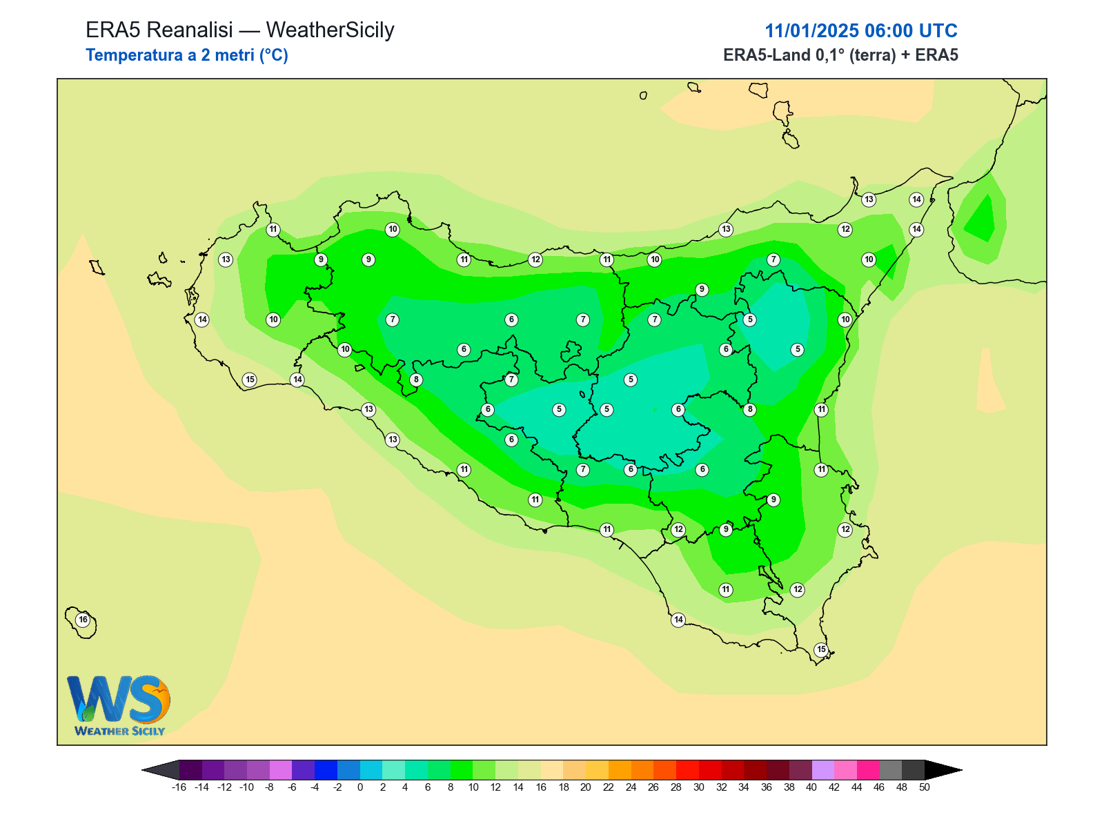 Temperatura a 2 metri · 2025011106
