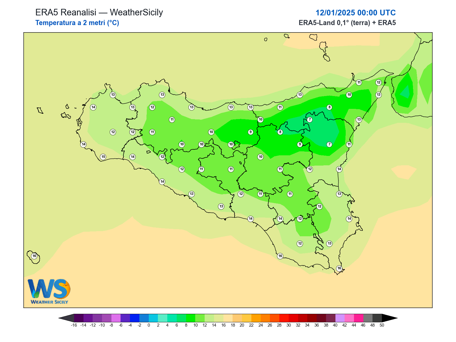 Temperatura a 2 metri · 2025011200