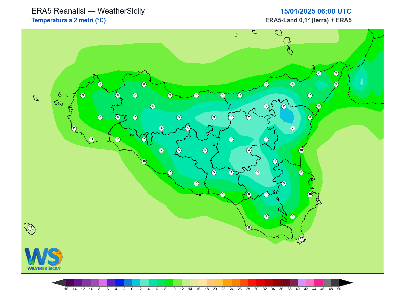 Temperatura a 2 metri · 2025011506