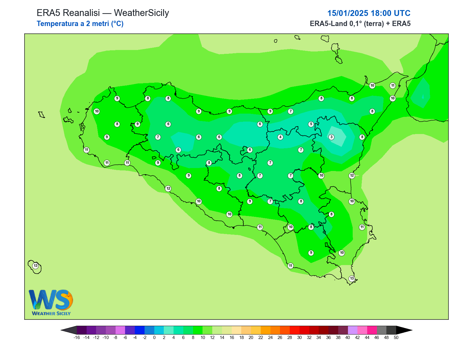 Temperatura a 2 metri · 2025011518