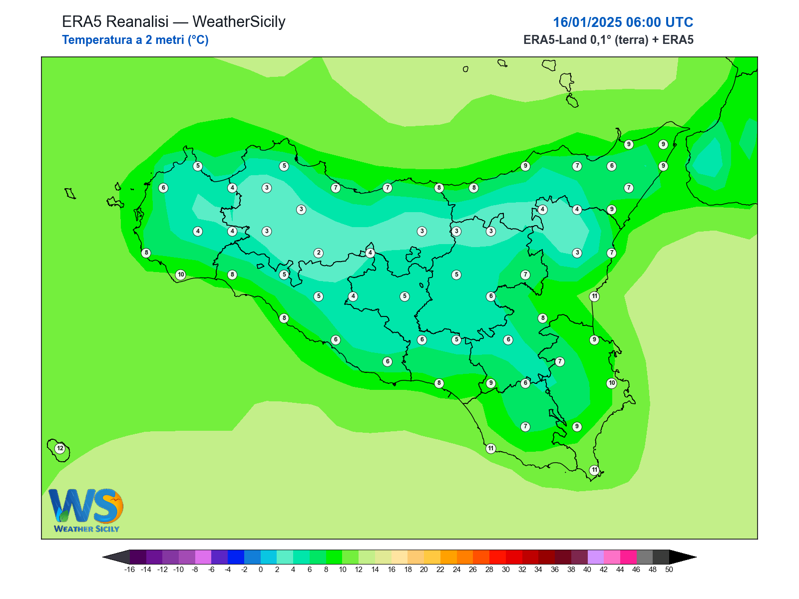 Temperatura a 2 metri · 2025011606