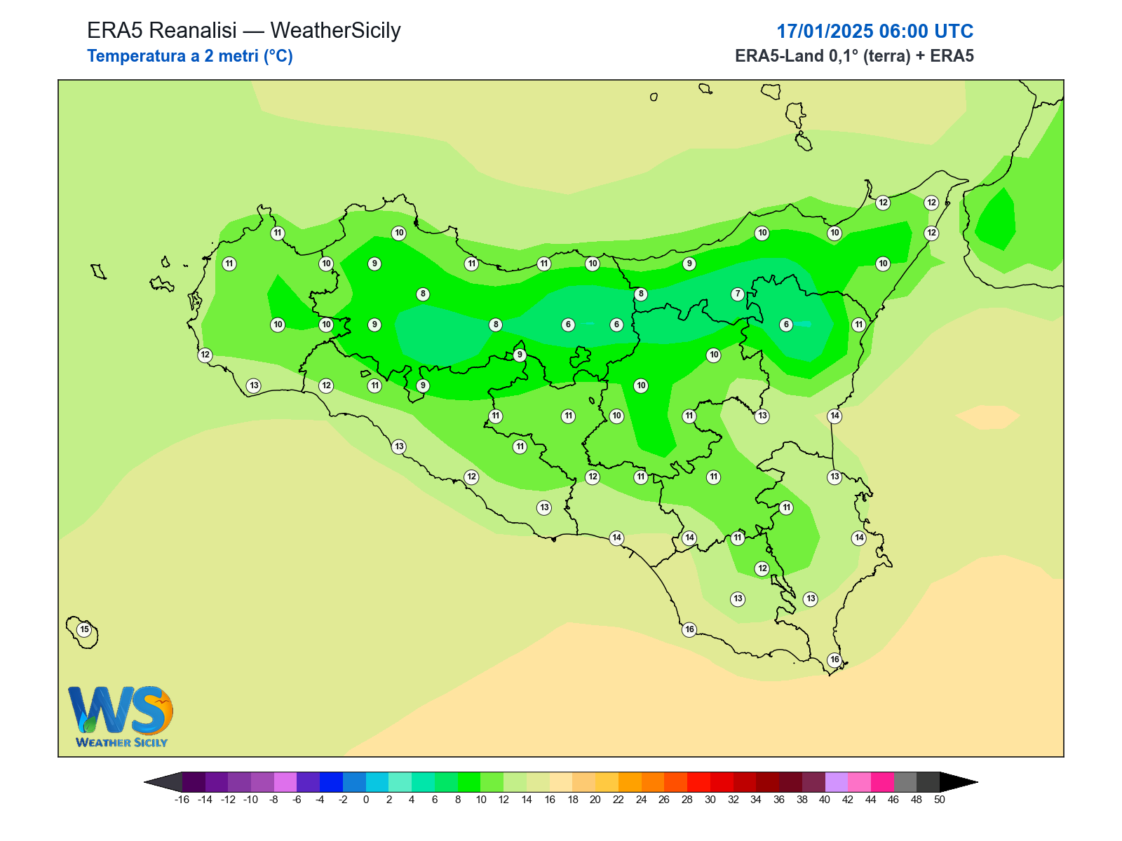 Temperatura a 2 metri · 2025011706