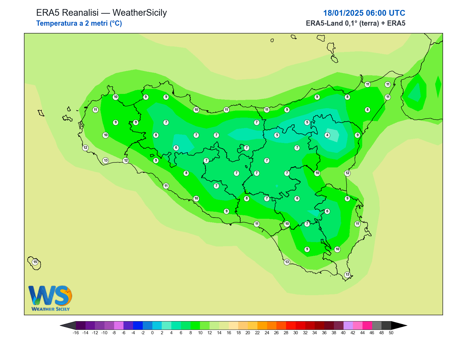 Temperatura a 2 metri · 2025011806