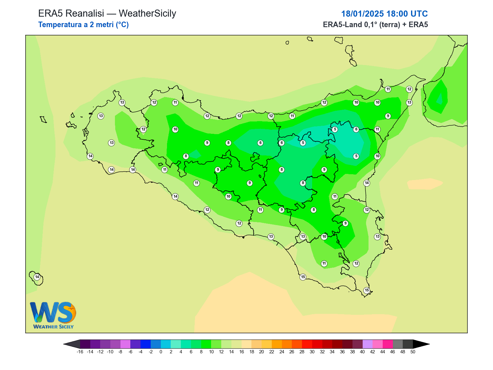 Temperatura a 2 metri · 2025011818