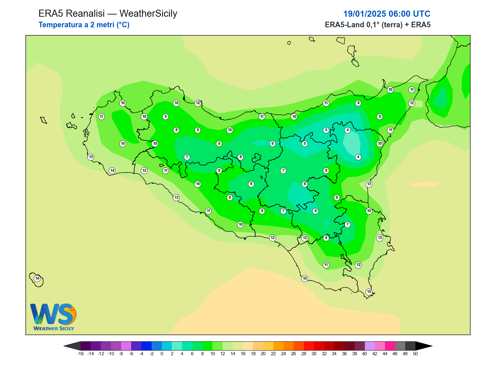 Temperatura a 2 metri · 2025011906