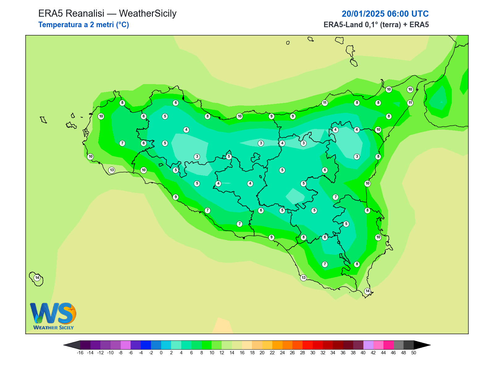 Temperatura a 2 metri · 2025012006