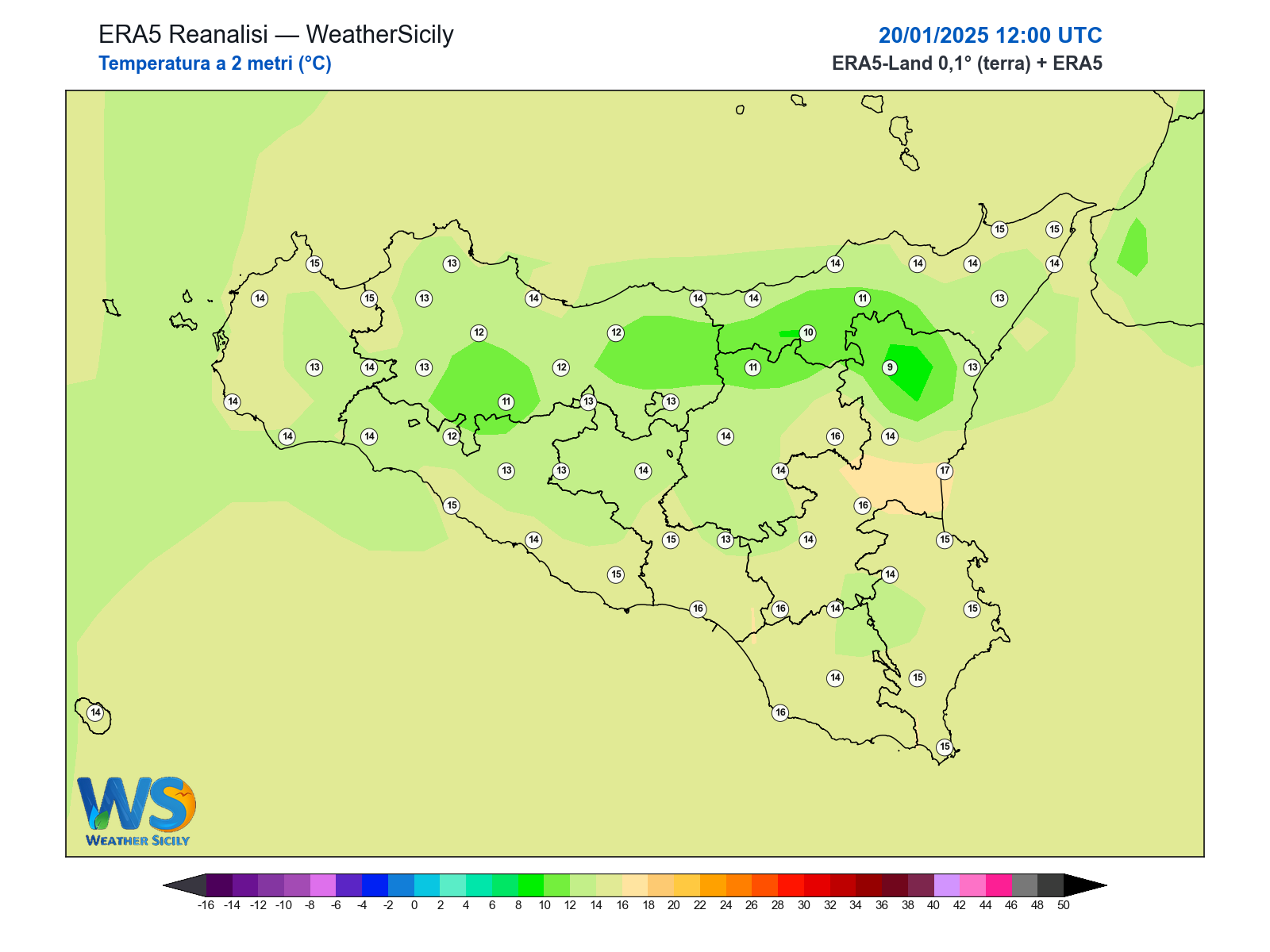 Temperatura a 2 metri · 2025012012