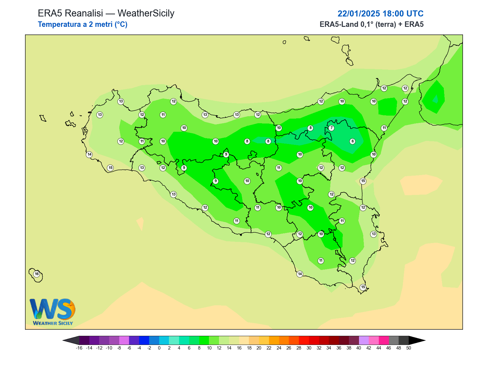 Temperatura a 2 metri · 2025012218