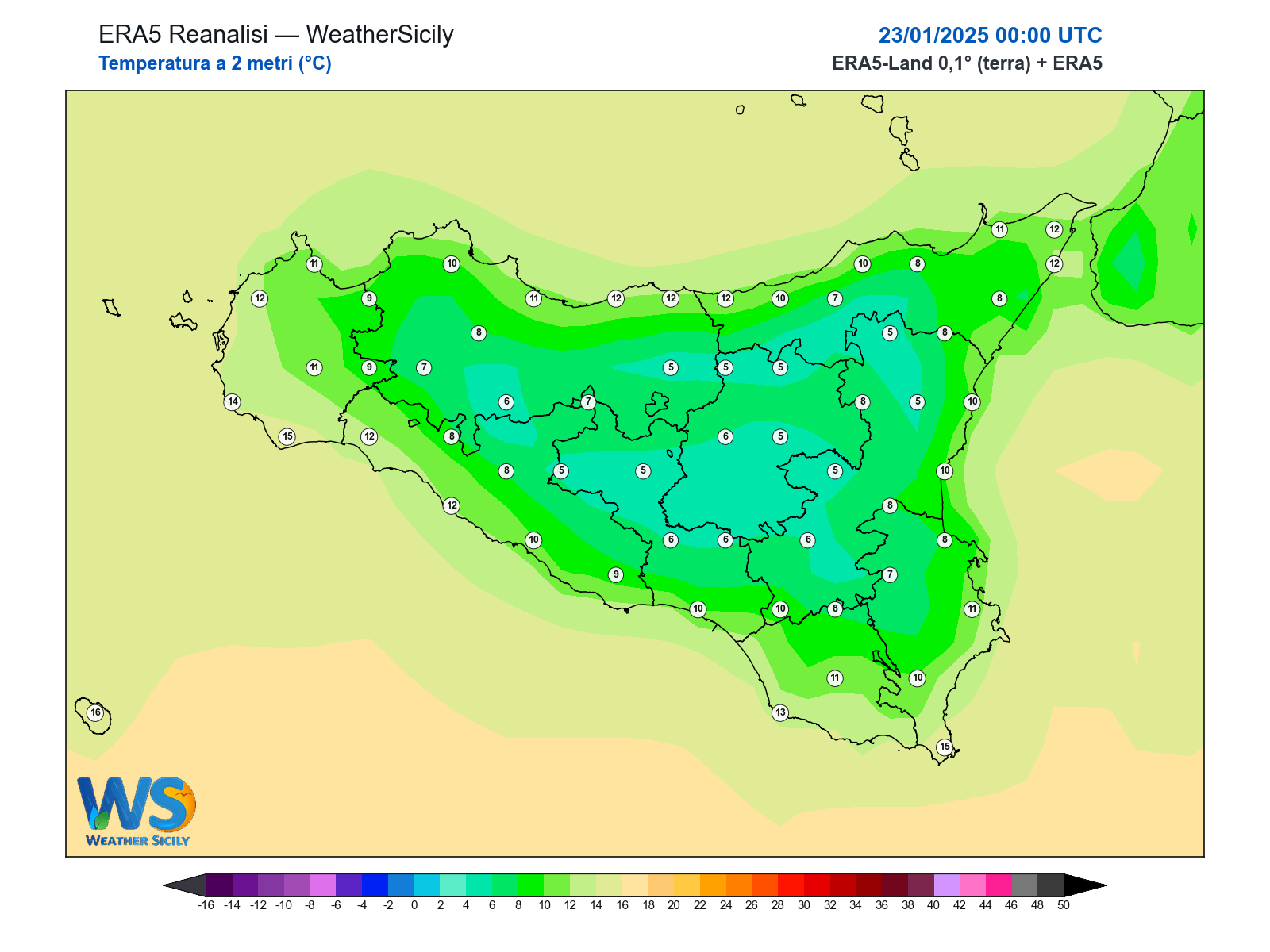 Temperatura a 2 metri · 2025012300