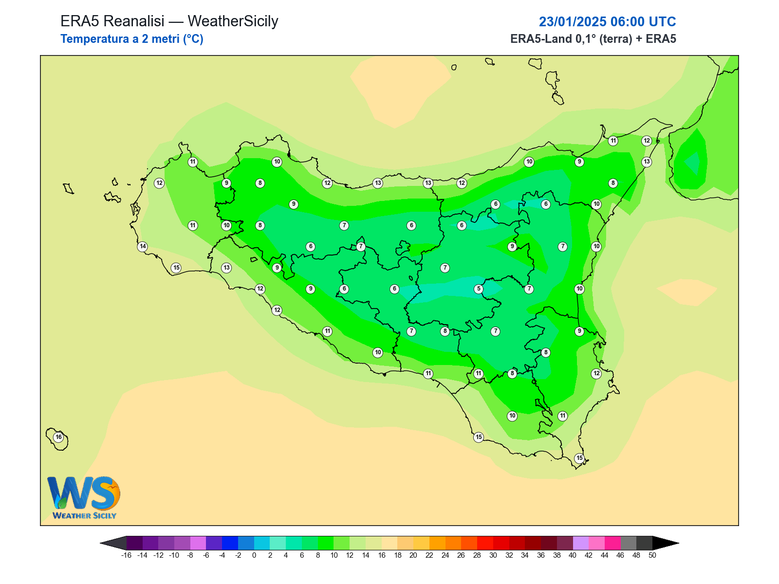Temperatura a 2 metri · 2025012306