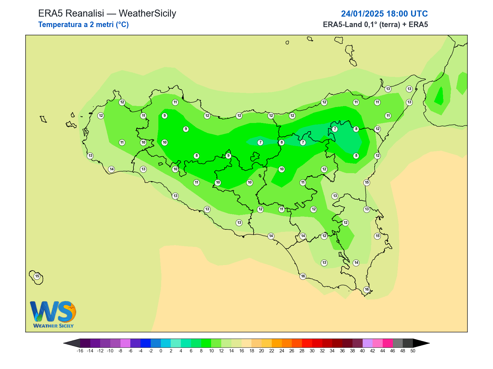 Temperatura a 2 metri · 2025012418