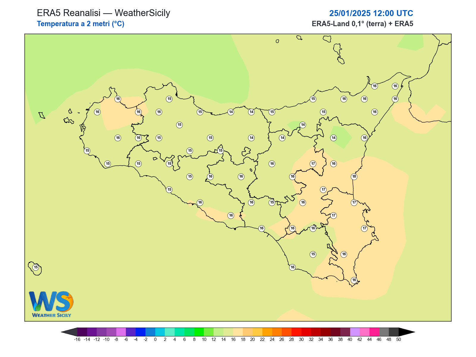 Temperatura a 2 metri · 2025012512